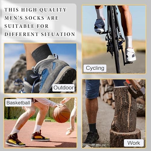 GEPAPE 20 Pairs Unisex Cotton Moisture Wicking Cushioned Comfortable Crew Workout Hiking Socks for Sport Running thumbnail 7