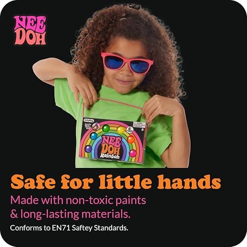 Schylling NeeDoh Rainboh Teenie - Sensory Squeeze Toy - Contains 6 Mini Groovy Globs - 1.5" Wide - Multicolored thumbnail 7
