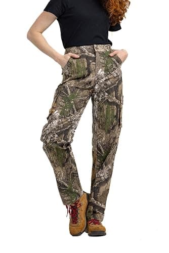 Realtree Women’s Camo Hunting Cargo Pants - Lightweight Cotton 6 Pockets Mid-Rise Slim Fit thumbnail 2
