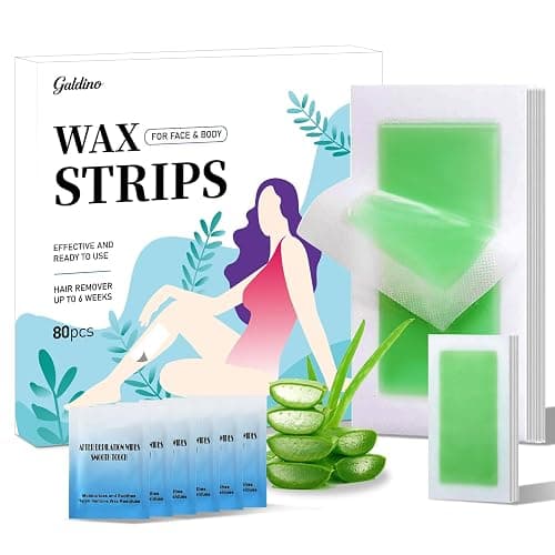 Wax Strips, 80 Pcs Wax Strips For Face & Body, Waxing Strips For Hair Removal At Home For Facial, Arms, Legs, Underarms, Bikini, Back, Women And Men (40*Big, 40*Small，6*Calming Oil Wipes) - Image 1