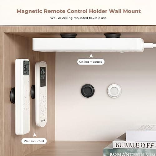 UMUST 4Pcs Magnetic Remote Control Holder, Upgrades Silicone Wall Mount Self-Adhesive Remote Control Stand, Organizer Storage for Air Conditioner & TV Remotes, Caddy Back of Televisions (Black) thumbnail 2