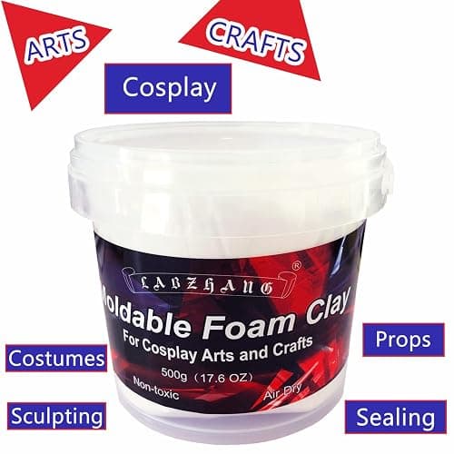 500g Cosplay Foam Clay,Lightweight Sculpting Foam, Air Dry Clay for Cosplay and Costumes,Moldable Foam Clay for Intricate Designs, Cutting or Rotary Tool, Sanding or Shaping (White) thumbnail 3