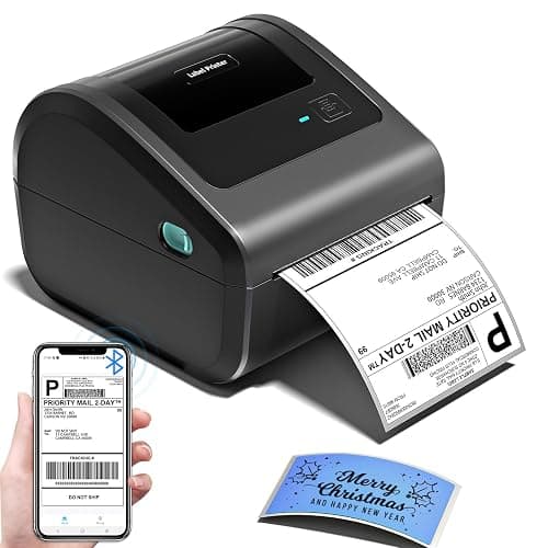 Omezizy Bluetooth Shipping Label Printer 4x6, D450BT Thermal Label Printer for Shipping Packages, Thermal Printers for Small Business, Compatible with Android, iPhone, Windows, macOS, Tiktok, UPS - Image 1