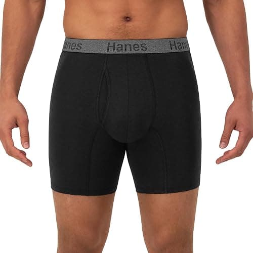 Hanes Men's Underwear Boxer Briefs or Long-Leg Boxer Briefs Pack, 3 Pack, No-Ride-Up, Stretch-Cotton Men Clothing thumbnail 2