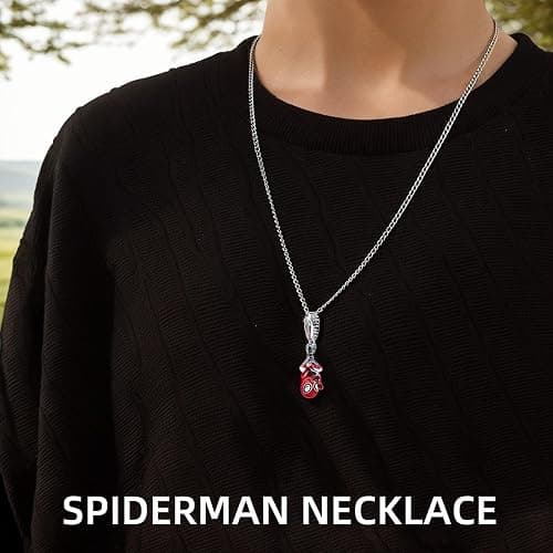 RZCXBS SpiderMan Pendant Necklace for Women and Man,Red Adjustable Spider Jewelry Chain,Ideal Spider Man's Pink Gift for spider man Fans,Cosplay,Daily Wear thumbnail 8