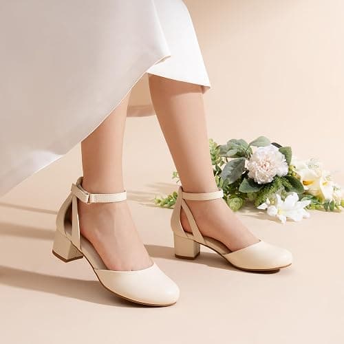 DREAM PAIRS Girls Dress Shoes Closed Toe High Heels Ankle Strap Toddler Little Big Kid Wedding Flower Party Pump thumbnail 3