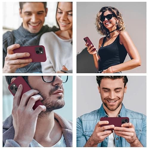 Cordking Designed for iPhone 13 Case, Designed for iPhone 14 Case, Silicone Ultra Slim Shockproof Protective Phone Case with [Soft Anti-Scratch Microfiber Lining], 6.1 inch, Plum thumbnail 2