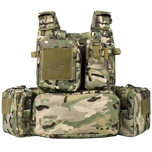 YAKEDA Tactical Training Vest with PALS System - Multi-Pocket Adjustable Straps Quick-Release Buckle for Hunting thumbnail 2