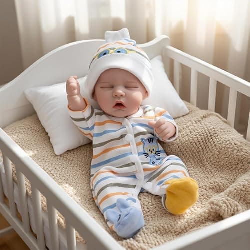 CARANOVO Lifelike Reborn Baby Dolls - 12 Inch Full Body Vinyl Realistic Baby Doll Sleeping Newborn Real Life Small Baby Doll for 3 + Year Old Kids thumbnail 5