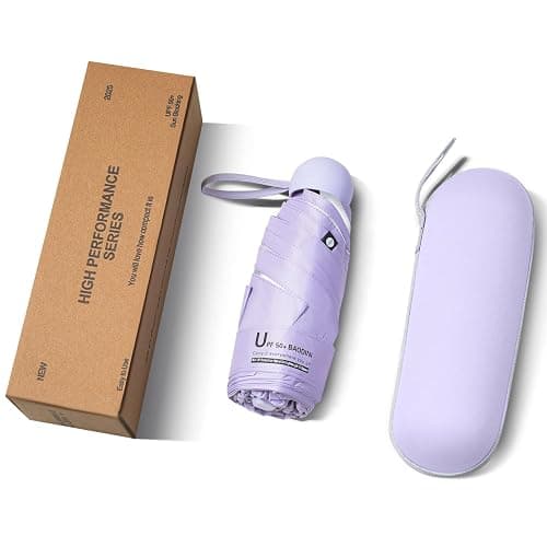 BAODINI Mini Travel Umbrella with UV Sun Protection, Compact Pocket-Size | 8.6 oz Lightweight, Small Portable for Sun & Rain, Fit Purse & Backpack, Travel essentials for Disney & European Trip thumbnail 6