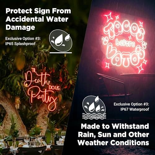 Neonapm Custom Neon Signs - Aesthetic Personalized Neon Light Sign for Wedding Backdrop, Outdoor Custom Led Sign for Room Decor, Home Decor, Business Logo, IP67 Waterproof (Optional 10" to 60") thumbnail 5
