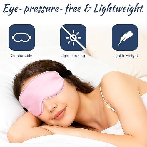 4 PCS Silk Sleep Eye Masks, Soft Satin Sleeping Mask with Adjustable Strap Elastic Blindfold for Sleeping Blocking out Lights Eye Sleep Mask Eyes Covers for Women Men Kids Girl Eyeshade Travel and Nap thumbnail 5