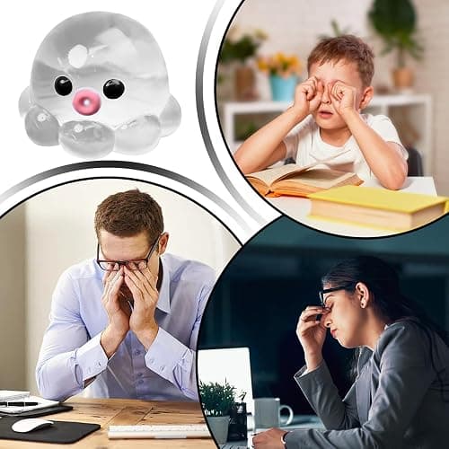 3PCS Clear Jellyfish Squishy Toys, Novelty Soft Handmade Octopus Stress Reliefing Toy, 2.4*2.4'' Cute Mini Crystal Octopus Squeezing Toy for Mood Reliefing thumbnail 6
