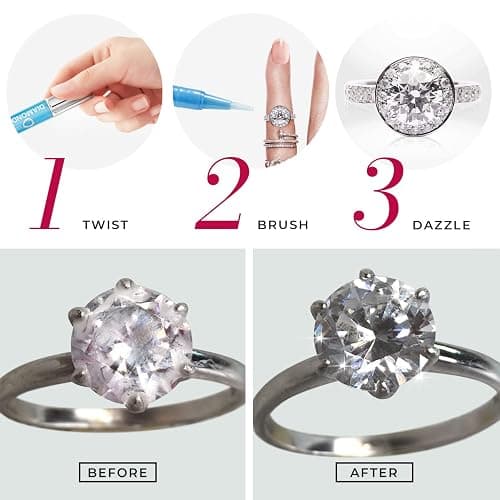 Connoisseurs 1050 Diamond Dazzle Stik – Portable Ring Cleaner Pen for Wedding Bands, Engagement Rings, Gemstones & Fine Jewelry – Safe & Easy At-Home Jewelry Cleaner (Single Pen) thumbnail 4