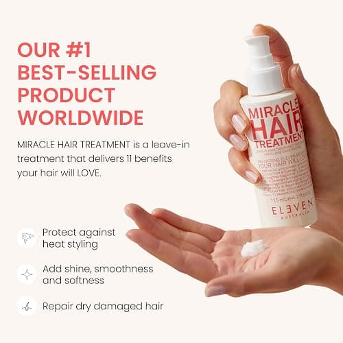 ELEVEN AUSTRALIA Miracle Leave In Hair Treatment - Curly & Straight Hair Care Products for Women & Men, Heat Protection & Detangler, Frizz Control, Repairs Dryness, Moisturizing- 4.2 fl oz thumbnail 3