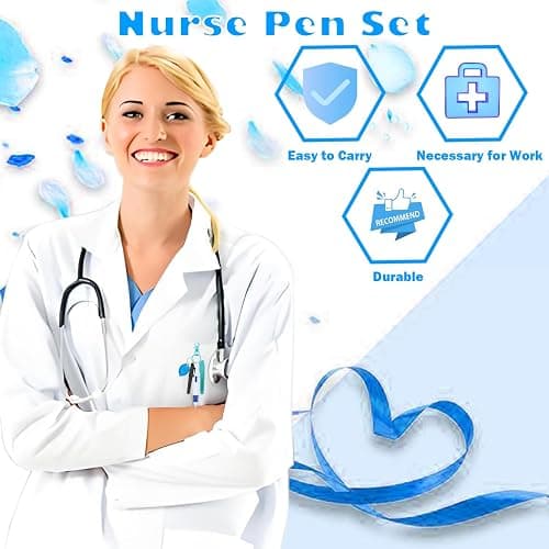 Daemson Nurse Pen Set, Badge Reel Pen, Nurse Badge Accessories (Blue) | Include Highlighter, Permanent Marker, Ballpoint Pen, LED Keychain Flashlight, and Nursing Keychain Clip thumbnail 7