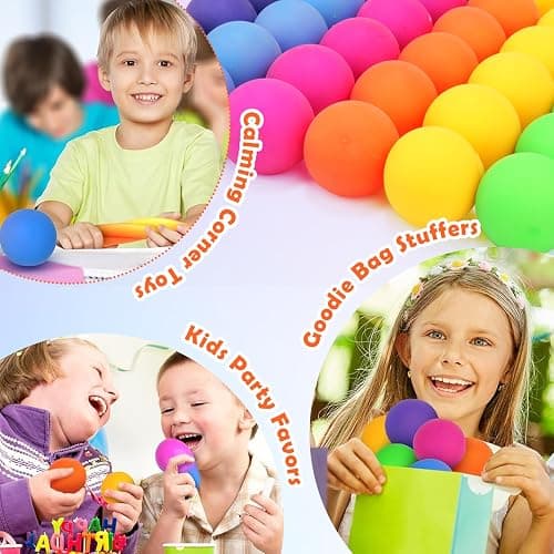 Stress Balls Bulk for Kids and Adults: 50 Pack Mini Squishy Ball for Anxiety Relief - Color Changing Sensory Ball Fidget Toys for Autistic Children, Classroom Prizes Goodie Bag Stuffers (1.8") thumbnail 7