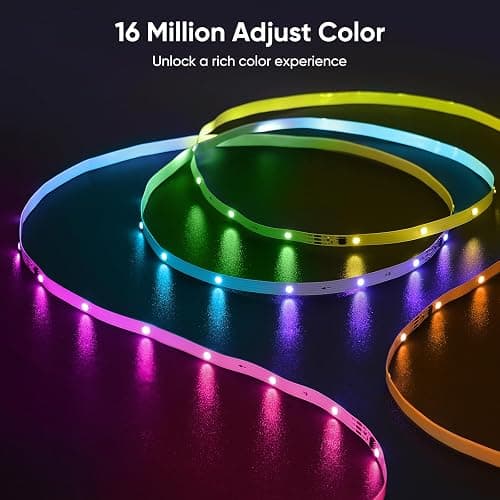 ERBTY Led Lights for Bedroom, IC+RGB 100FT(2 Rolls of 50ft) Strip Lights, 24Key Remote with App Control, Music Sync Color Changing Lights for Room Decor Party thumbnail 2