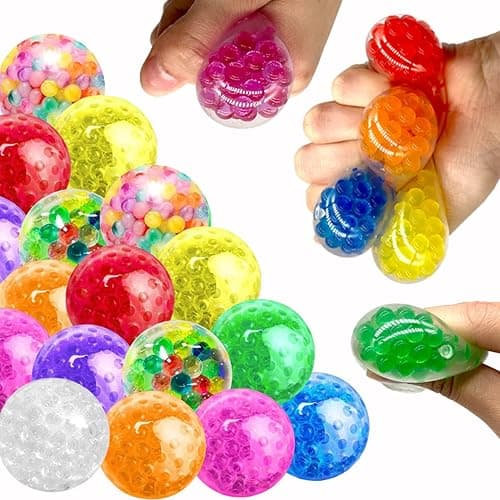 Hesitroad Stress Ball,2Pcs 3.5CM Colorful Fidget Ball,Funny Stretch TPR Anxiety Relief Decompression Squeeze Ball Sensory Squishes Fidget Toy Kids Teens Stress Relief Balls, Anti-Anxiety and Calm Dow thumbnail 2
