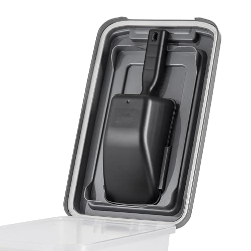 IRIS USA Dog Food Storage Container, Airtight Lid, 2-Cup Scoop, Up to 13 Pounds Pet Food Storage, Versatile Pet Food Bin, Treats, BPA Free, Dark Gray thumbnail 9