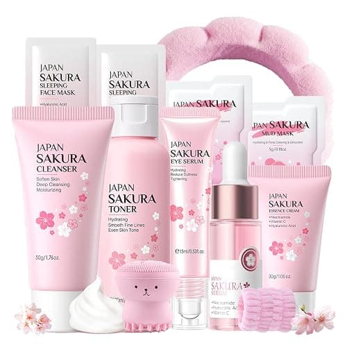 Sakura Skin Care Set for Women Birthday Gifts for Teen Girls - Skin Care for Kids - Skincare for Girls 10-12 - Kids Skin Care Set for girls Ages 8-12,Teen girl Christmas Gifts Skincare Set - Image 1