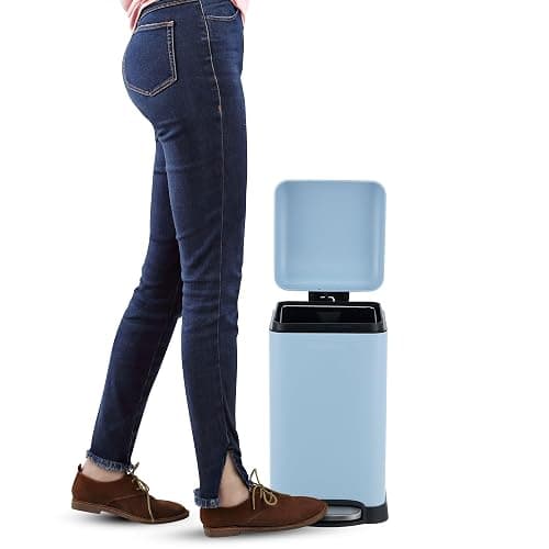 happimess HPM1012H Betty Retro Mini 3.2-Gallon Step-Open Trash Can, Fingerprint Resistant, Modern, Minimalistic for Home, Kitchen, Laundry Room, Office, Bedroom, Bathroom, Tide Pool Blue thumbnail 6