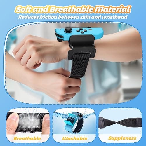 4 Pack Wrist Bands for Nintendo Switch Just-Dance 2026 2025 2024 2023 and for Zumba Burn It Up for Joy-Con, Adjustable Elastic Straps Switch Dance for Switch/OLED Joypad Controller for Adult and Kids thumbnail 3