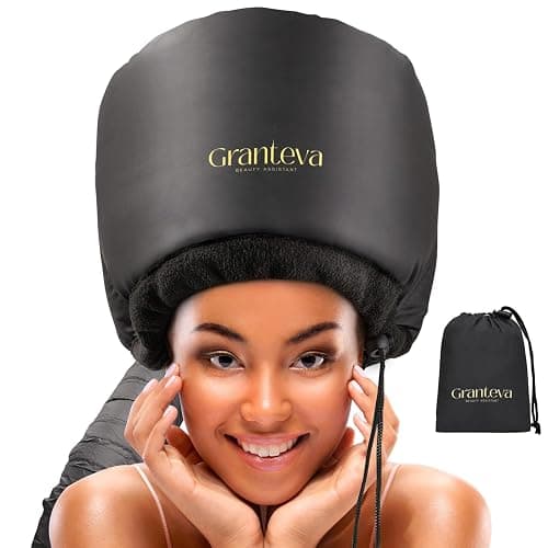 Hooded Hair Dryer Attachment w/A Headband Integrated That Reduces Heat Around Ears & Neck - Hair Dryer Hooded Diffuser Cap for Curly, Speeds Up Drying Time, Deep Conditioning At Home - Portable, Large - Image 1
