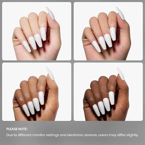 Beetles 3Pcs 15 ml White Gel Nail Polish with Gel Base and Top Coat Set | Soak-Off UV Lamp, Glossy Long-Lasting French Manicure Art Design Kit thumbnail 6