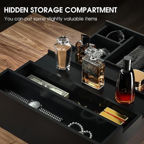 Sephyroth Cologne Organizer for Men 4 Tier of Elevated Cologne Display Shelf with Drawer Storage Perfume Organization and Storage Display Risers,Great Gift for Man(4Tier-Black) thumbnail 4
