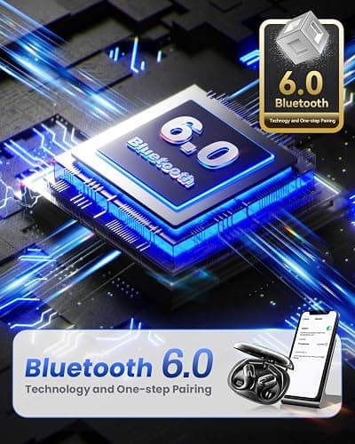 Open Ear Earbuds Bluetooth Headphones Wireless - 80Hrs Playtime Wireless Earbuds with IPX7 Waterproof Touch Control Earphones Sport with 18.2mm Drivers Stereo Sound Bluetooth 6.0 for Running Fitness thumbnail 8