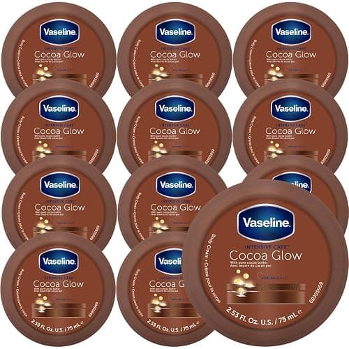 Vaseline Cocoa Glow 12-Pack – Intensive Care Body Cream, Moisturizer, 2.53 Oz Ea - Image 1