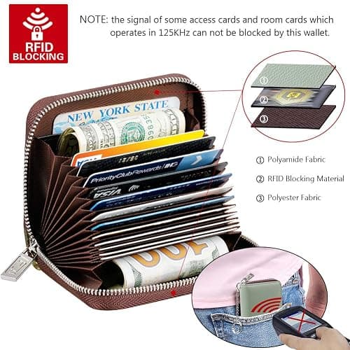 FurArt Zipper Wallet Women, RFID Blocking Credit Card Wallet, Business Card Holder, Compact Size KeyChain Wallet thumbnail 5