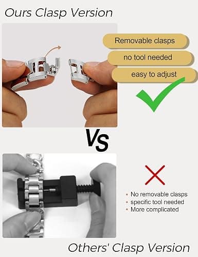 JR.DM Silver Watch Bands for Women Compatible with Apple Watch 46mm 42mm(S3/2/1) 44mm 45mm 49mm Adjustable Metal Single Chain Bracelet for iWatch Series 11/10/9/8/7/6/5/4 SE 3/2/1 Ultra (No Case) thumbnail 7