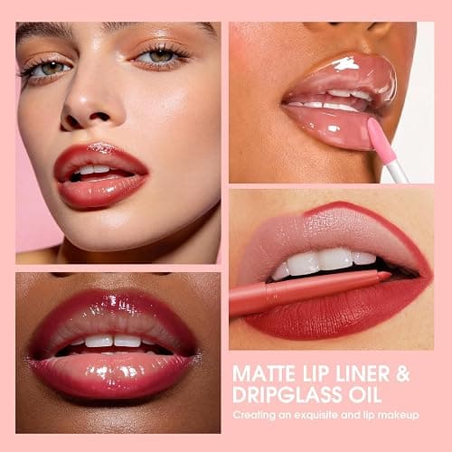 BestLand 12pcs Hydrating Lip Oils + Lip Liner Pencil Lip Combo Sets, 24H Long-Lasting Lip Kit with Lip Liner and Gloss, Nourishing, Non-Sticky Tinted Stain Lip Gloss Plumping Lip Oil Set for Women thumbnail 4