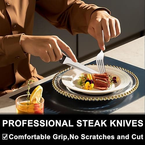49-Piece Silverware Set with Organizer, Heavy Duty Stainless Steel Flatware for 8, Cutlery Utensil Sets with Steak Knives, Rust-proof, Mirror Polished, Dishwasher Safe thumbnail 5