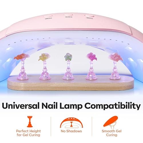 Modelones Nail Stand, Wider Display Base for Press Ons Nail Tips Holders | Heart Display Base Standard Pinky Nail Stands for False Nail Tips Practice Painting 100PCS Adhesive Double-sided Tape thumbnail 7