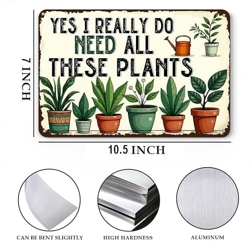 Vintage Gardening Plant Lover Gifts Garden Metal Tin Signs for Home Gardens Greenhouse Living Room Bedroom Yard Outdoor Decor Yes I Do Need All Thes Plants Sign thumbnail 2