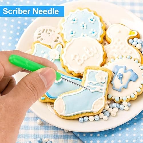 Piping Bags and Tips Set, Cakes Decorating Kit Supplies with 3 Reusable Pastry Bags, 18 Frosting Tips, 3 Couplers, 3 Bag Ties, 3 Cake Scraper, 1 Cake Decorating Tools for Cookie Icing thumbnail 6