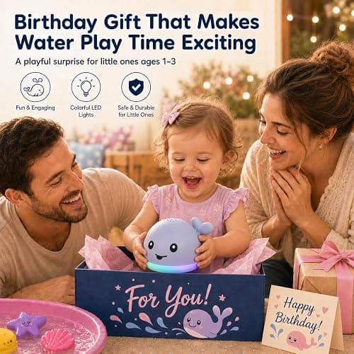 ANGGIKO Baby Bath Toys, Pool Water Toys for Babies, Toddler Bath Toys for Kids Ages 1-3, 1 Year Old Boy Girl Gift Light Up Whale Bath Toy Sprinkler, Baby 6-12-18 Months Bathtub Outdoor Water Table Toy thumbnail 9