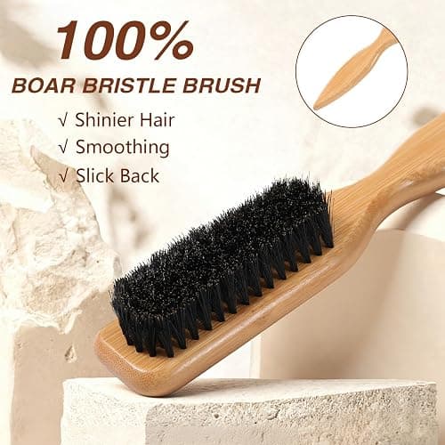 Seiolieliou 4-in-1 Hair Styling Cream Set, Hair Finishing Stick, Hair Wax Stick, Boar Bristle Brush & 3 Combs Set | All-in-One Professional Hair Styling Kit for Frizz Control, Shine & Hold thumbnail 5