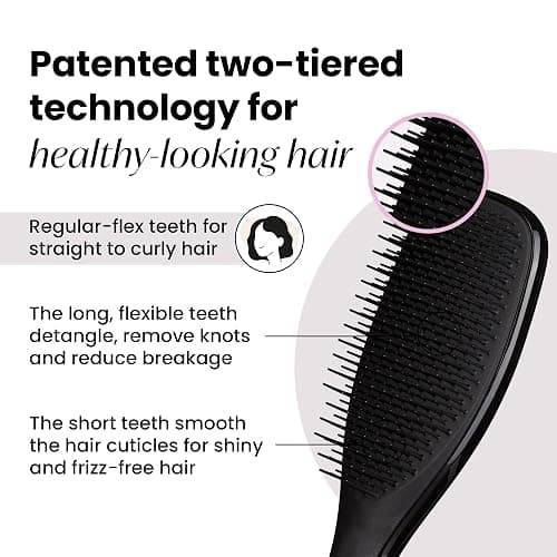 Tangle Teezer Ultimate Detangler Brush for Wet & Dry Hair, Eliminates Knots & Reduces Breakage for All Hair Types, Liquorice Black thumbnail 2