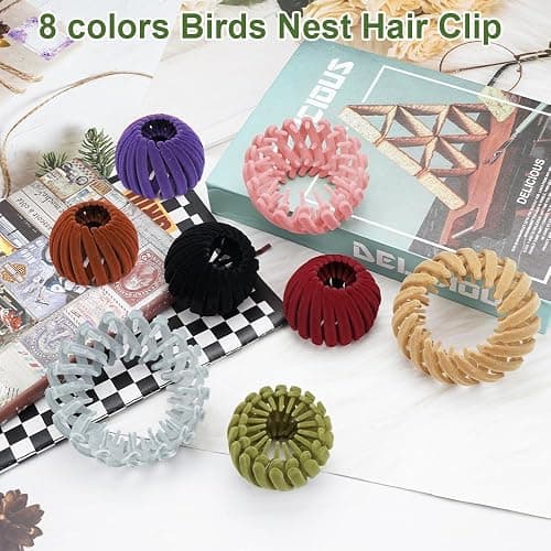 Bird Nest Magic Hair Clip - Expandable Hair Bun Maker Hair Accessories for Women Ponytail Holder Hair Bun Clip for Thin Thick Fine Curly Hair, Plastic Hair Barrettes Hair Scrunchies thumbnail 6