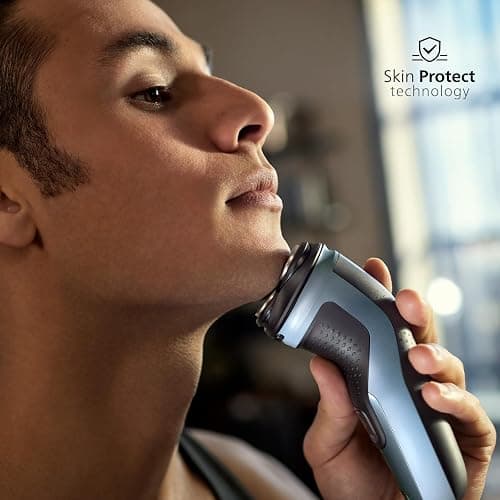 Philips rasoio elettrico serie 3000x - Rasoio elettrico Wet & Dry per uomo colore blu cielo, con tecnologia SkinProtect, rifinitore a scomparsa, rasoio ergonomico per uomo (modello X3053/00) thumbnail 4