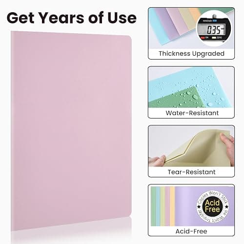 Sooez 6Pack Folders with Pockets, Pastels Colors, Heavy Duty Pocket Folder | Plastic Folders with Pockets, 2-Pocket Folder Bulk, Aesthetic File Folder, Back to School Office Filing Supplies thumbnail 4