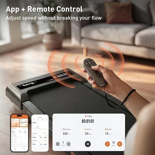 Cybergoing T10 Walking Pad Treadmill Powered By Bosch®, Under Desk | Treadmill, Fixed 7% Manual Incline, Up to 4 MPH, 2.5HP, 300lb Capacity, App + Remote, 15"x36" Belt, Treadmills for Home thumbnail 7