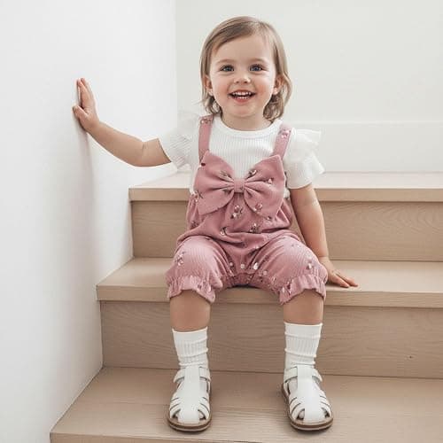 YINGISFITM Newborn Baby Girl Clothes Summer Short Sleeve Romper Floral Bow Short Jumpsuit Infant Cute Outfits thumbnail 4