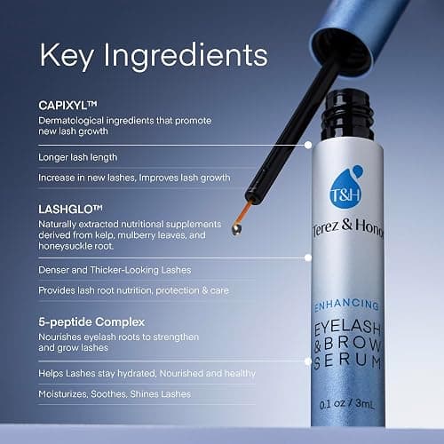 Terez & Honor Natural Eyelash Growth Enhancer and Brow Serum for Long Luscious Lashes and Eyebrows (Lash Serum - 3 mL) thumbnail 2