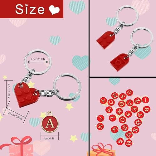 Smilelife Personalized Brick Matching Heart Keychains - Valentine's Gifts for Mom, Dad, Couple, Boyfriend, Girlfriend, Lovers thumbnail 5