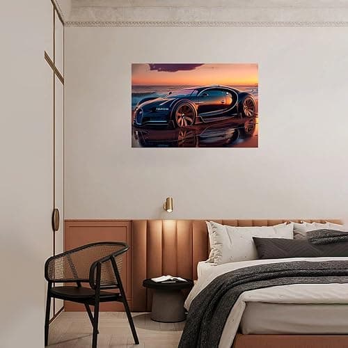 Corato Bugatti Car Posters For Walls Vintage Racing Car Canvas Prints For Home Decor Office Decor CUnframe-style 18x12inch(45x30cm) thumbnail 3